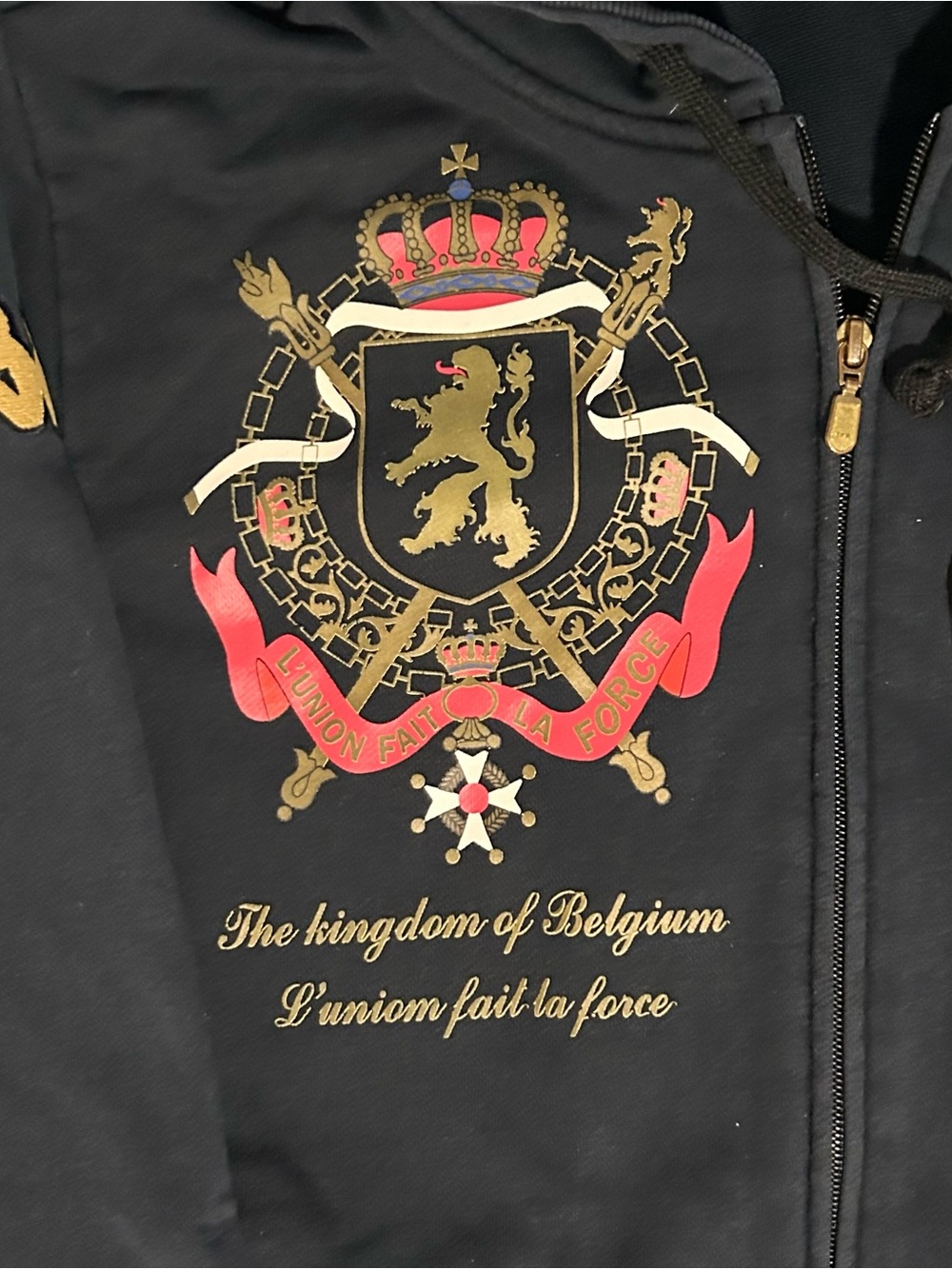 Kappa Black Hoodie with Gold and Red Crest - Picture 2 of 6